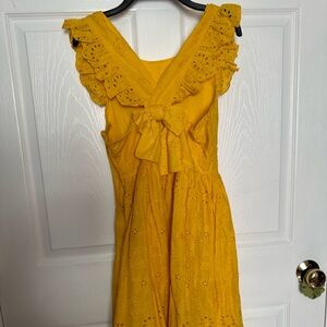 Yellow eyelet sleeveless dress